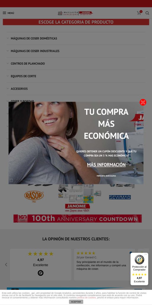 Captura de la portada de merceriabarcelona.es