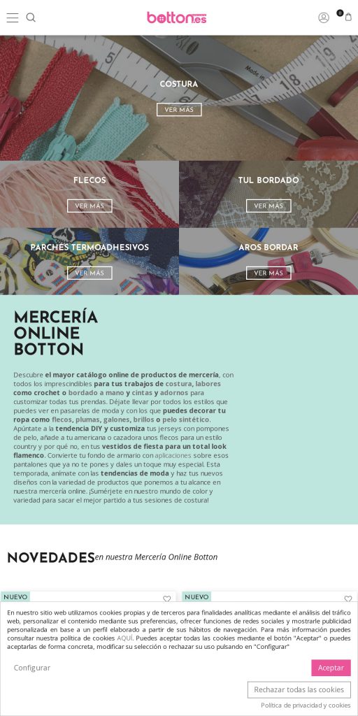 Captura de la portada de merceriabotton.es