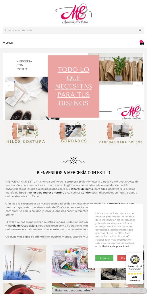 Captura de la portada de merceriaconestilo.com