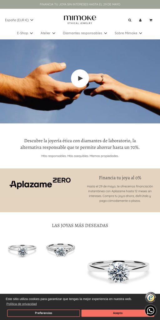 Captura de la portada de mimoke.com