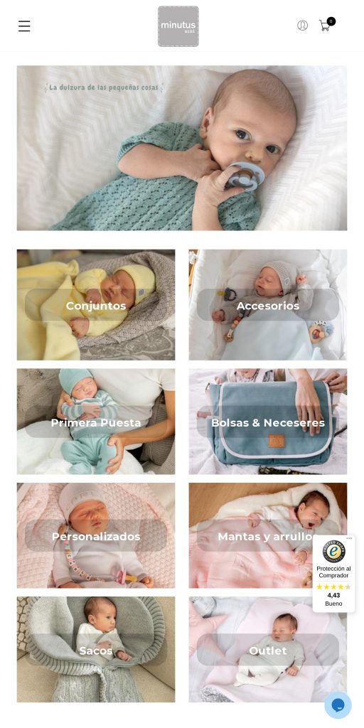 Captura de la portada de minutusshop.com
