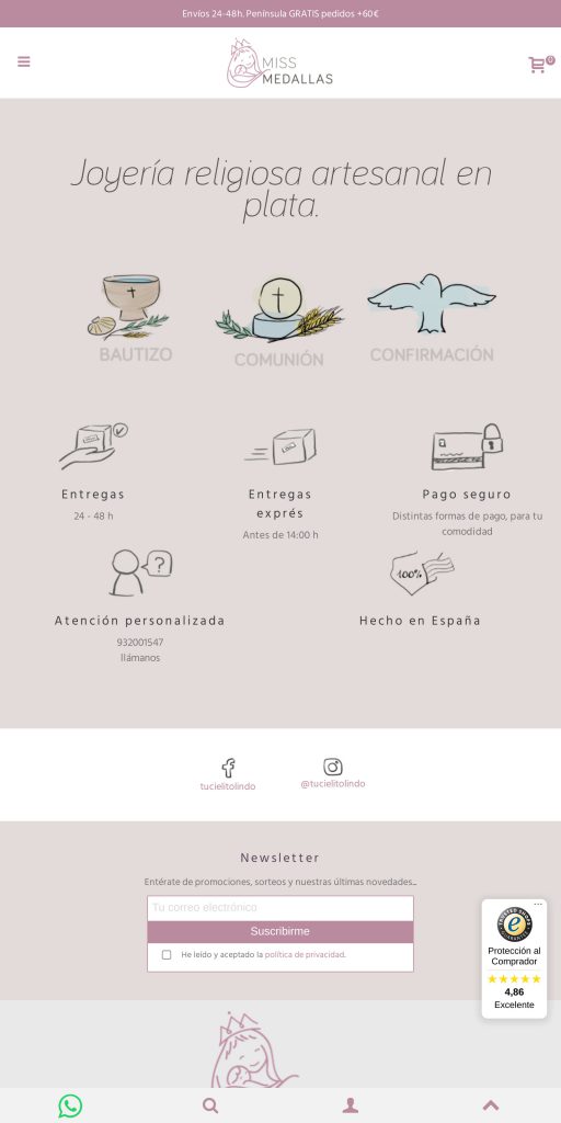 Captura de la portada de missmedallas.com