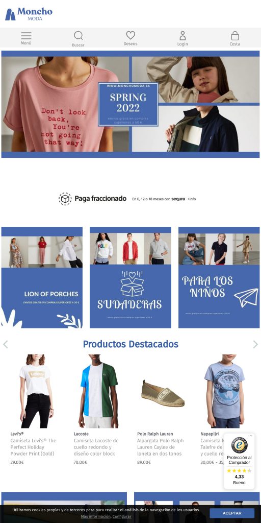 Captura de la portada de monchomoda.es