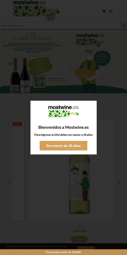 Captura de la portada de mostwine.es