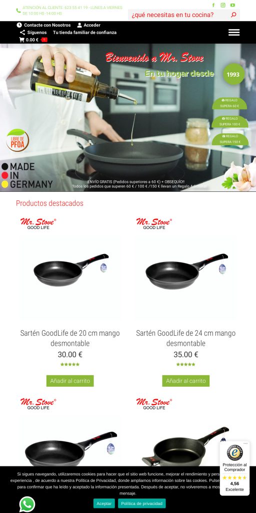 Captura de la portada de mrstove.com.es