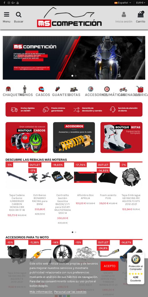Captura de la portada de mscompeticion.com