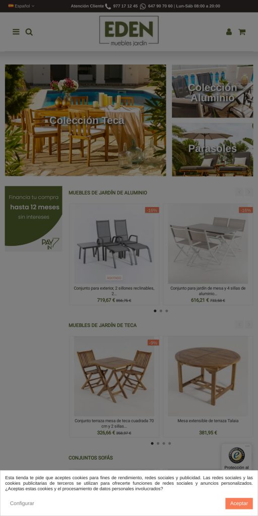 Captura de la portada de muebles-jardin.es