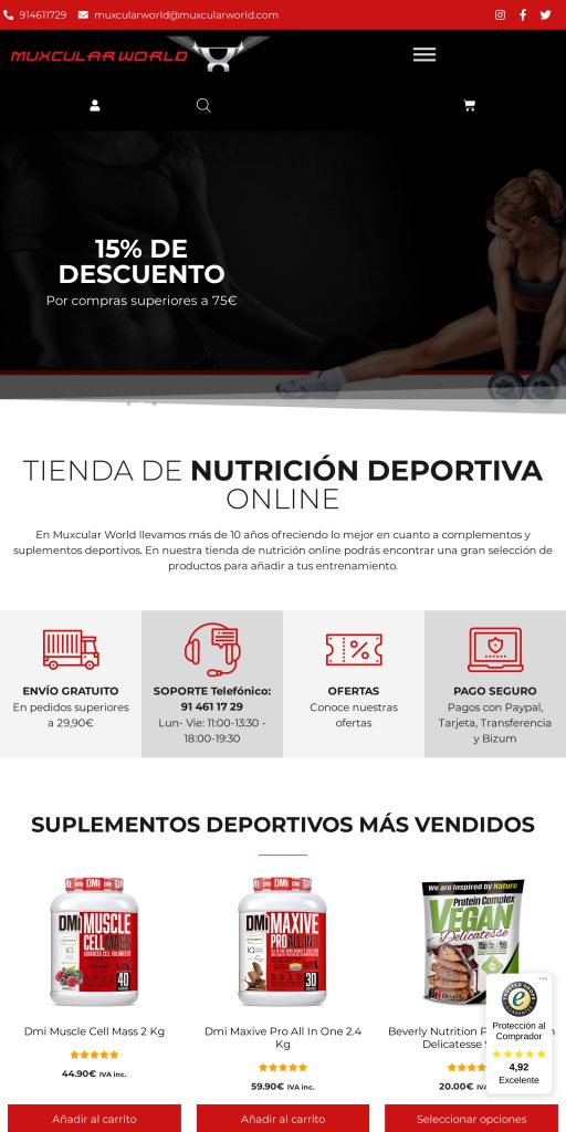 Captura de la portada de muxcularworld.com