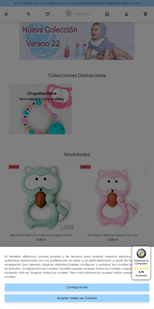Captura de la portada de nanetes.com