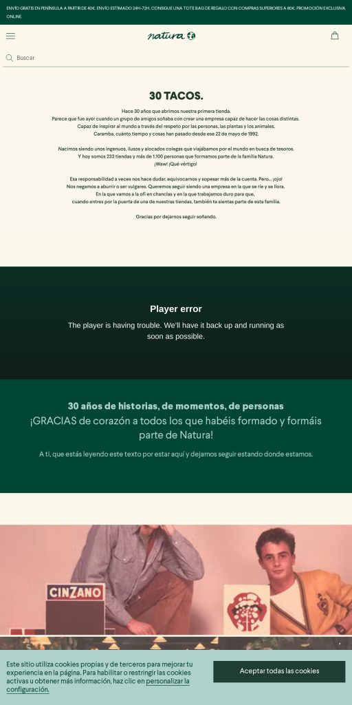 Captura de la portada de naturaselection.com