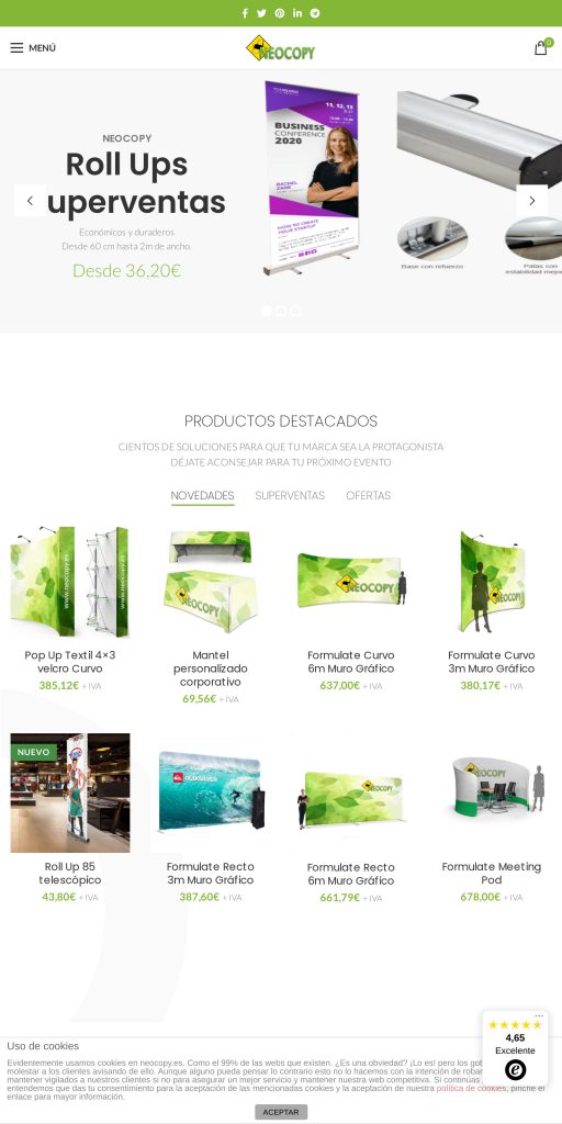 Captura de la portada de neocopy.es