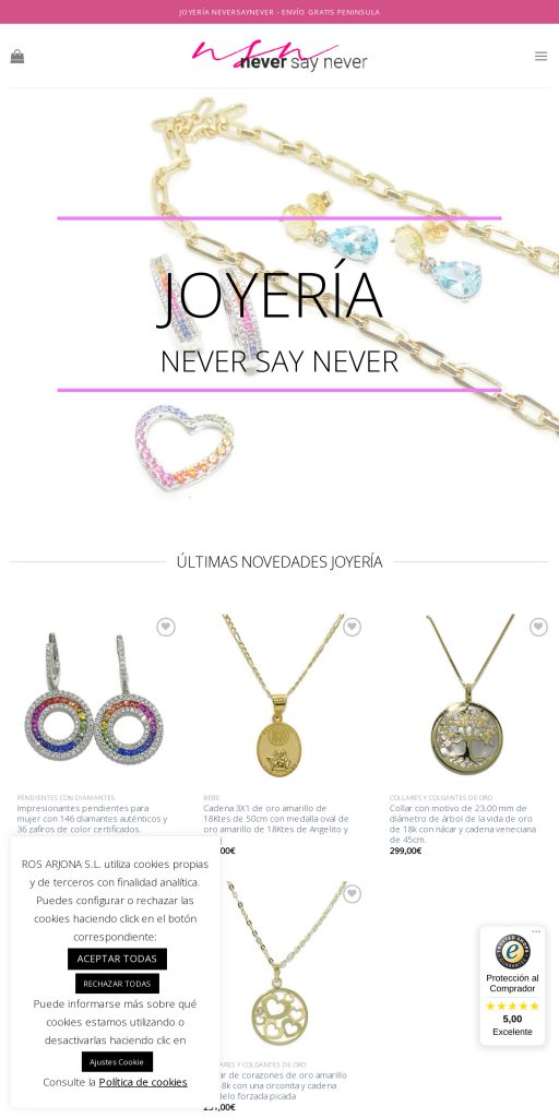 Captura de la portada de neversaynever.es