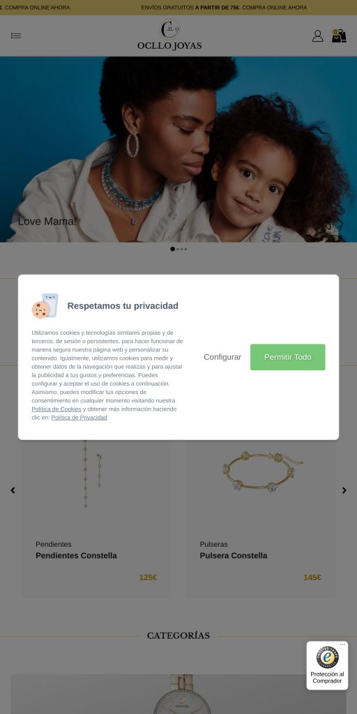 Captura de la portada de ocllojoyas.com