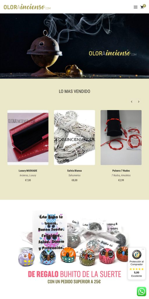 Captura de la portada de oloraincienso.com