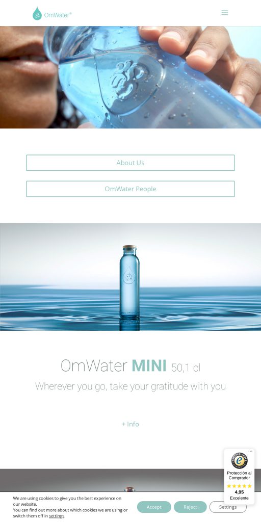 Captura de la portada de omwater.me