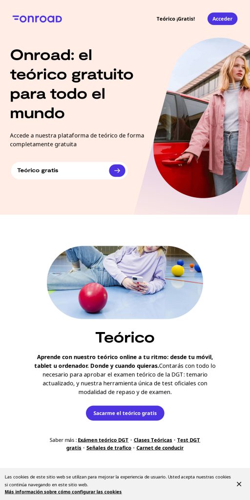 Captura de la portada de onroad.to