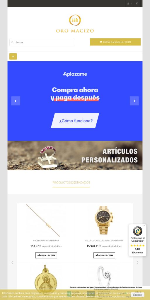 Captura de la portada de oromacizo.es