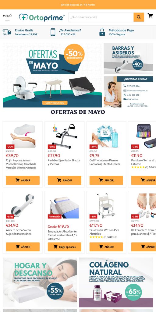 Captura de la portada de ortoprime.es