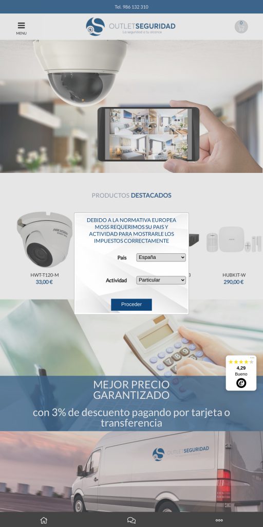 Captura de la portada de outletseguridad.es
