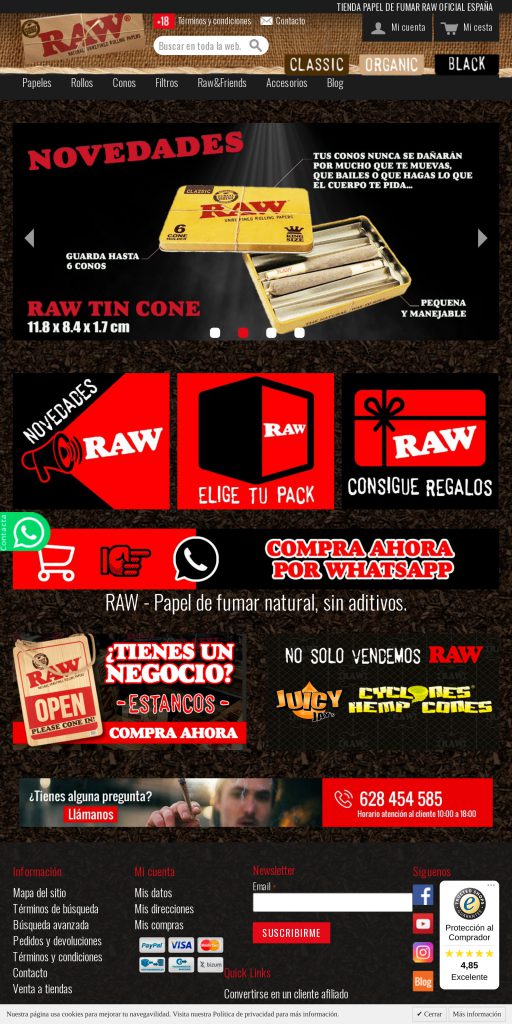 Captura de la portada de papelraw.com