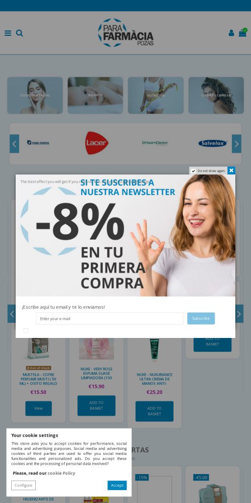 Captura de la portada de parapharmapozas.com