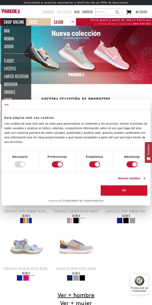Captura de la portada de paredes.es