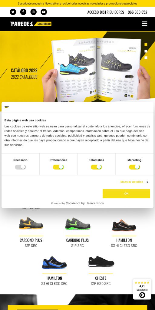 Captura de la portada de paredesseguridad.com