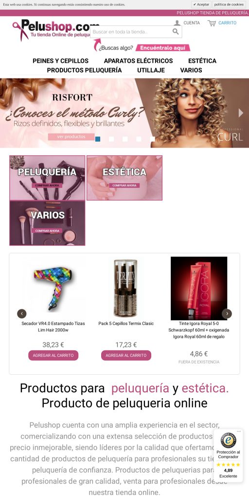 Captura de la portada de hairprofessional.com