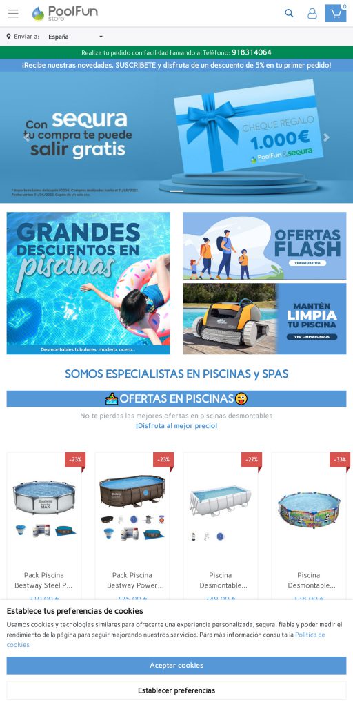 Captura de la portada de poolfunstore.com