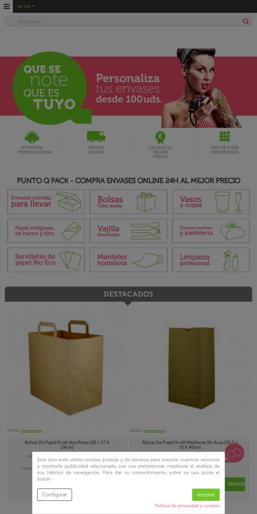 Captura de la portada de puntoqpack.com