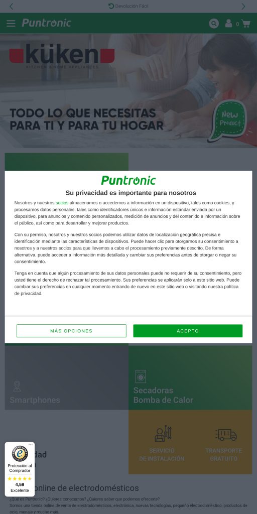 Captura de la portada de puntronic.com