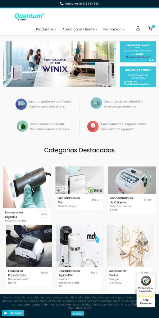 Captura de la portada de quantumspain.es