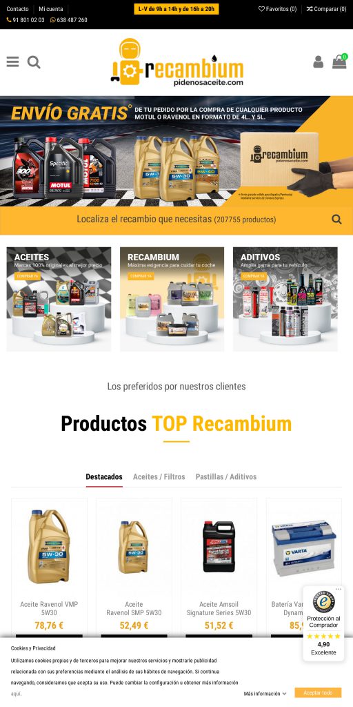 Captura de la portada de recambium.com