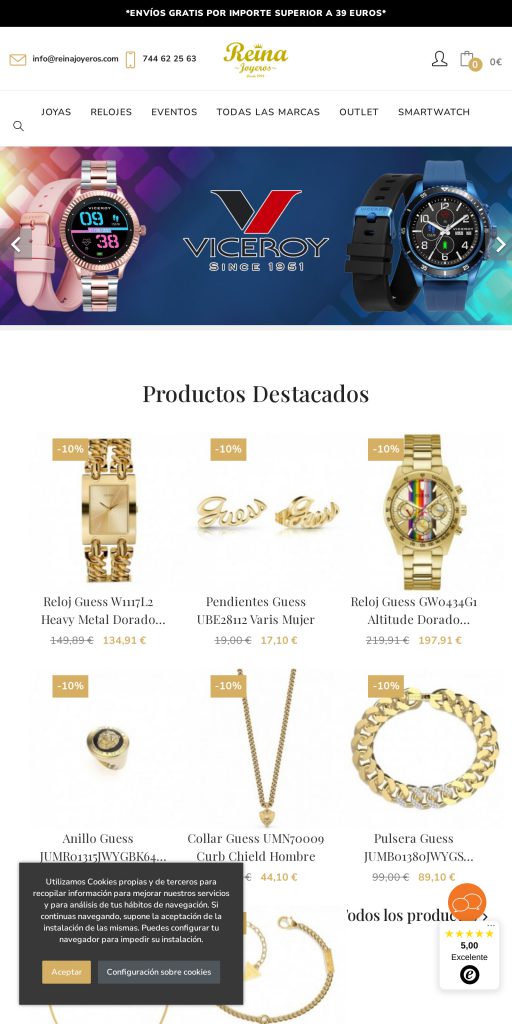 Captura de la portada de reinajoyeros.com