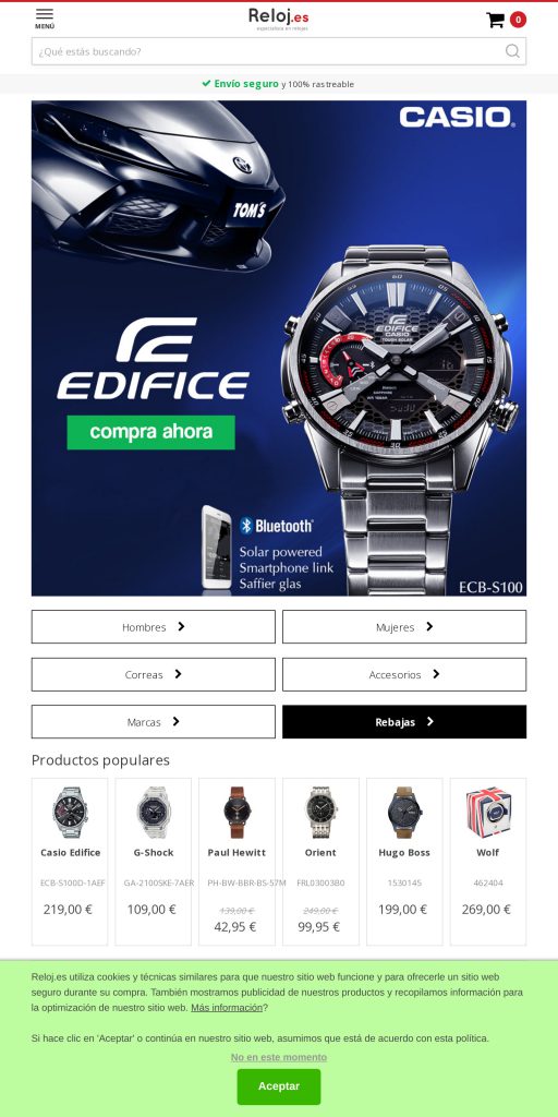 Captura de la portada de reloj.es