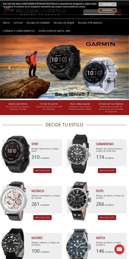 Captura de la portada de relojesconestilo.com