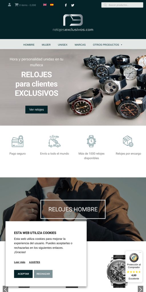 Captura de la portada de relojesexclusivos.com