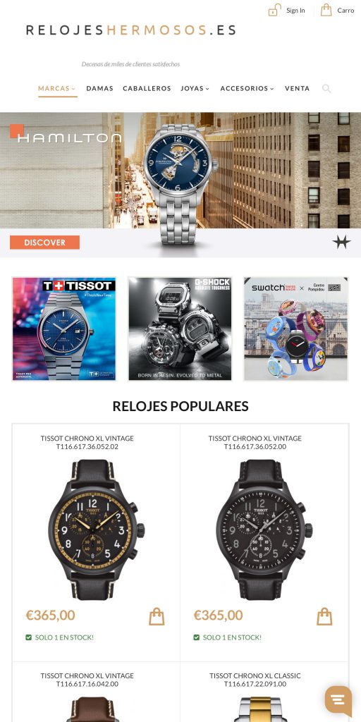 Captura de la portada de relojeshermosos.es