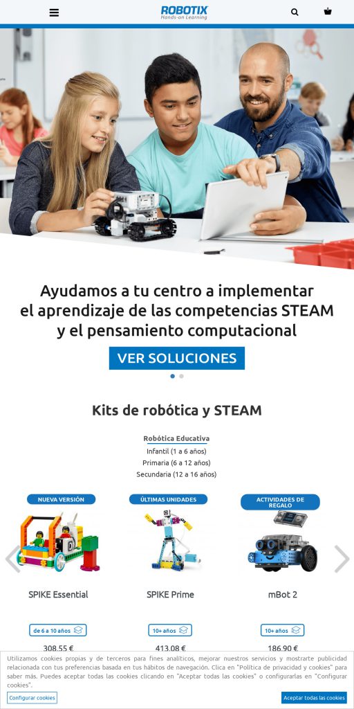 Captura de la portada de robotix.es