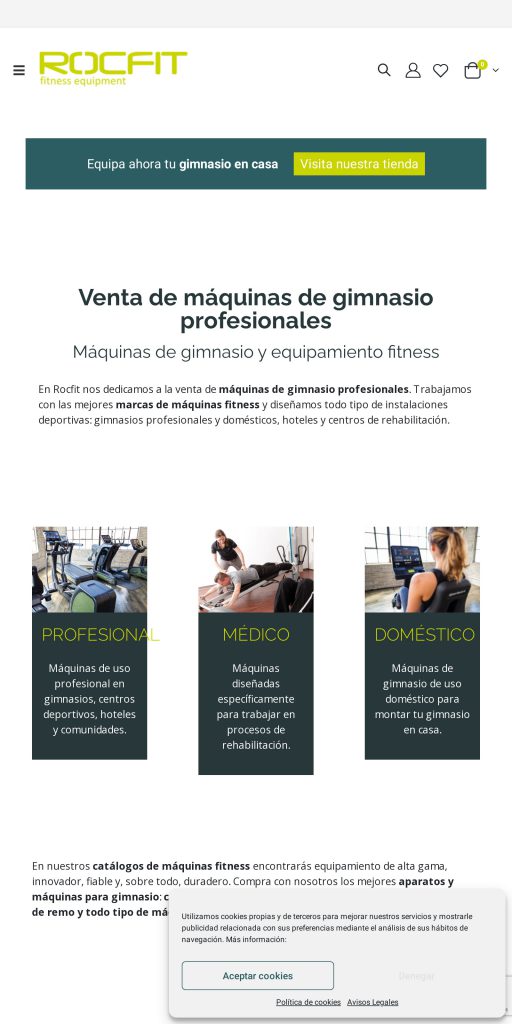 Captura de la portada de rocfit.com