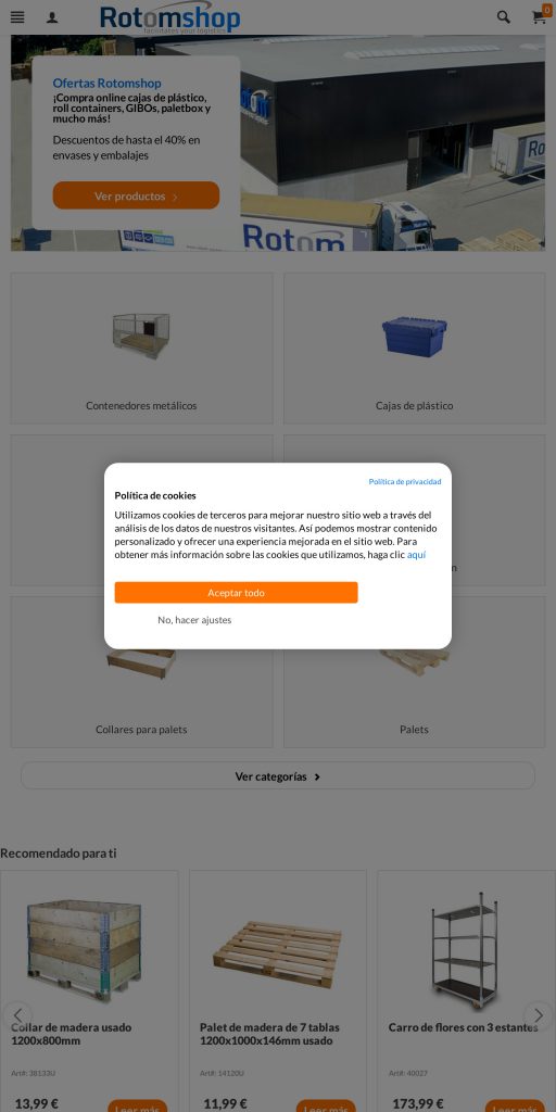Captura de la portada de rotomshop.es