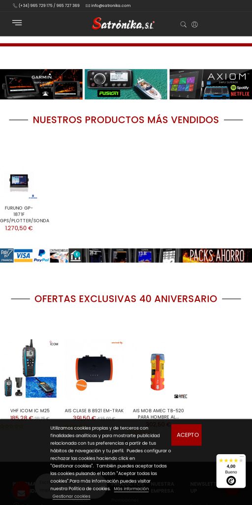 Captura de la portada de satronika.com