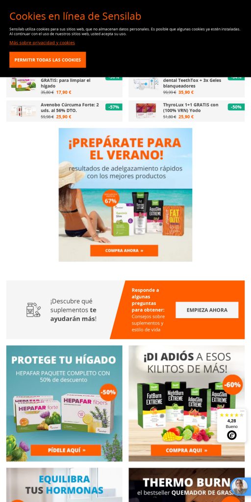 Captura de la portada de sensilab.es