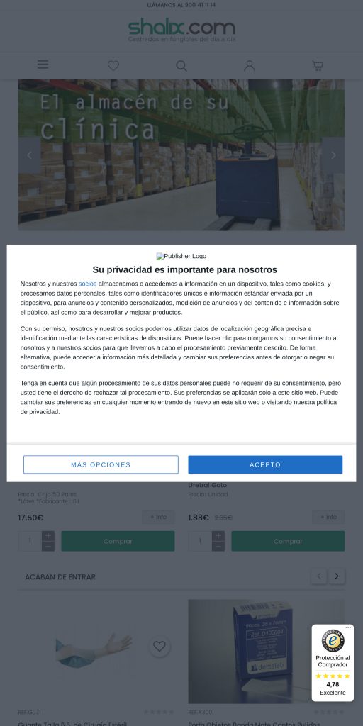 Captura de la portada de shalix.com