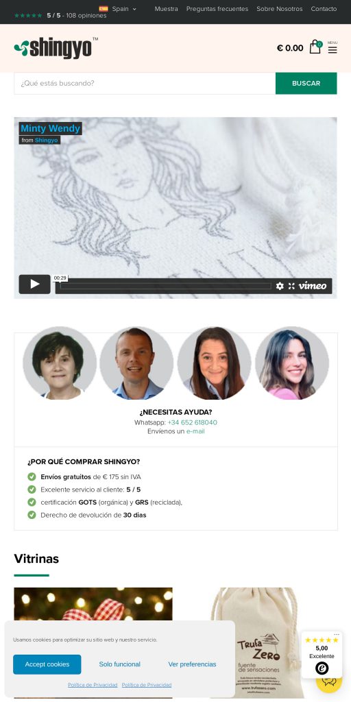 Captura de la portada de shingyo.es