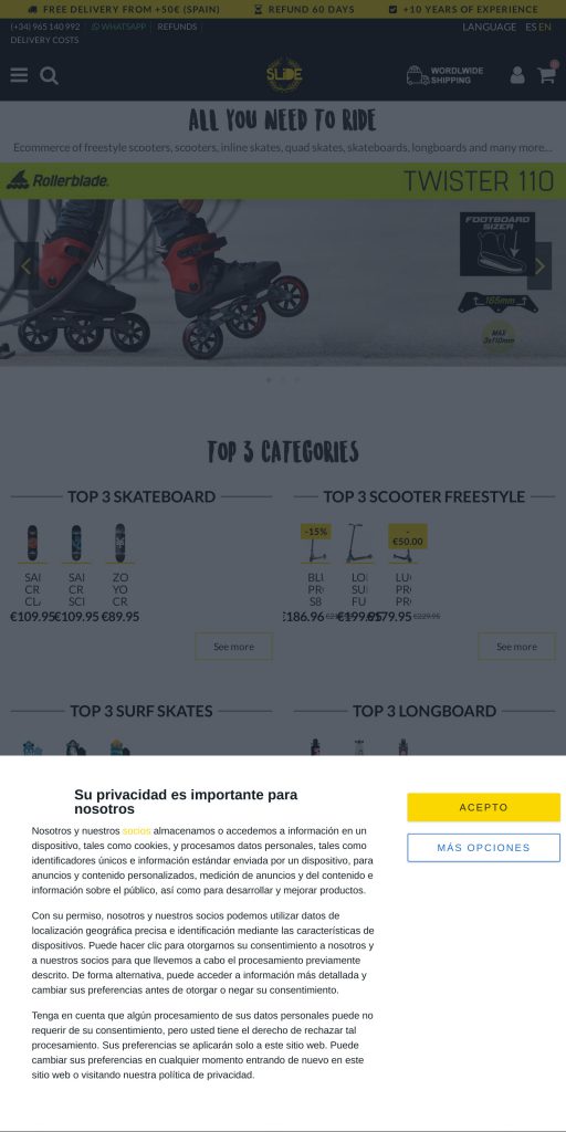 Captura de la portada de slideinline.com