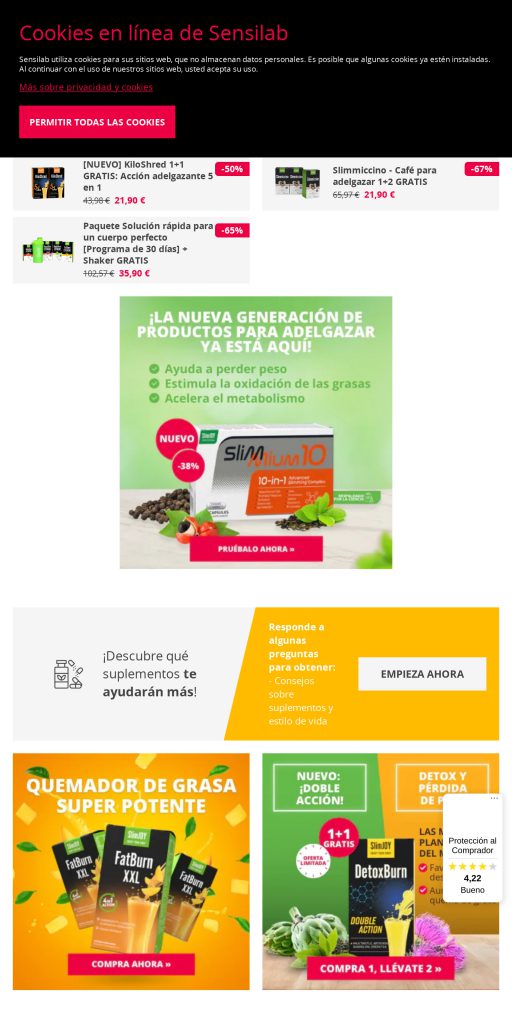 Captura de la portada de slimmium.com