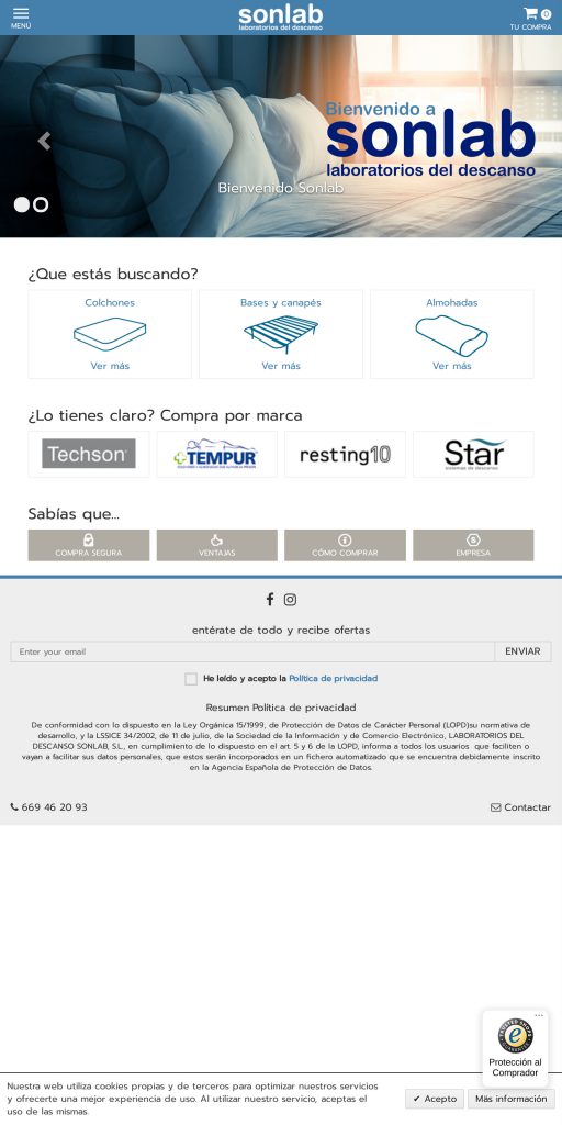 Captura de la portada de sonlab.es