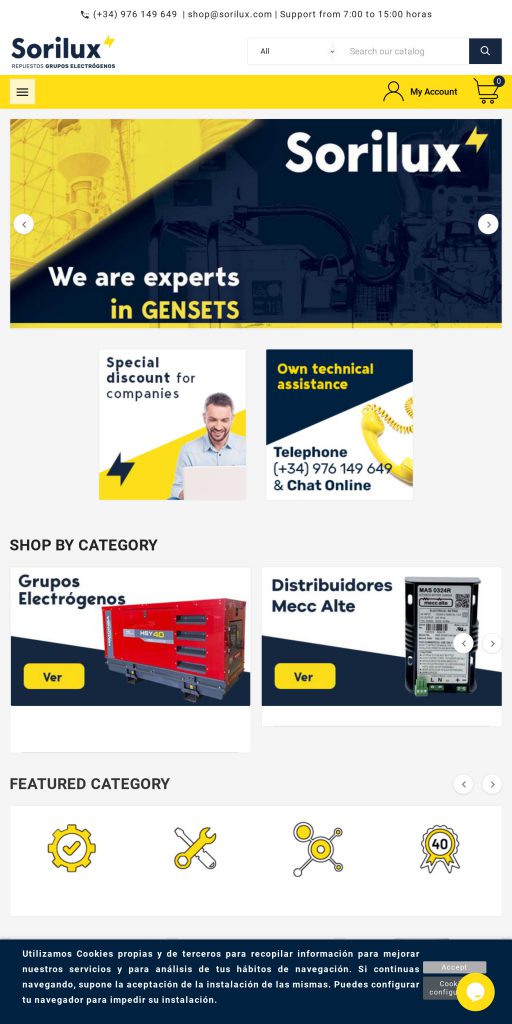Captura de la portada de sorilux.com