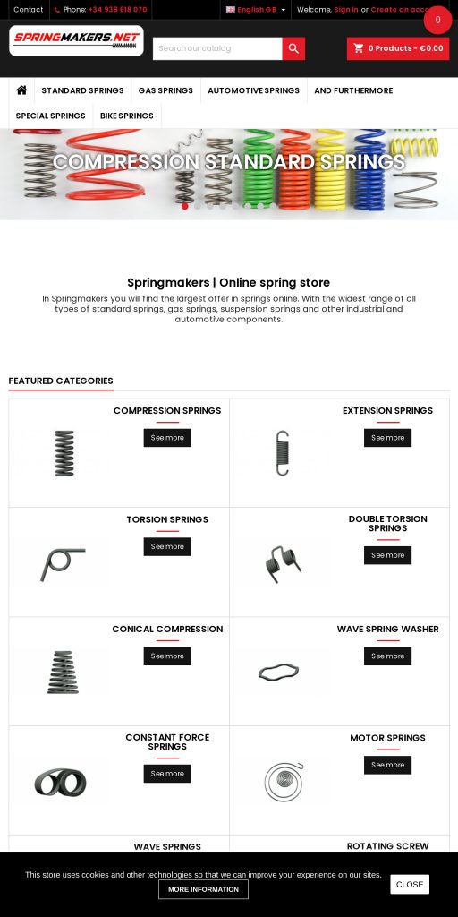 Captura de la portada de springmakers.net